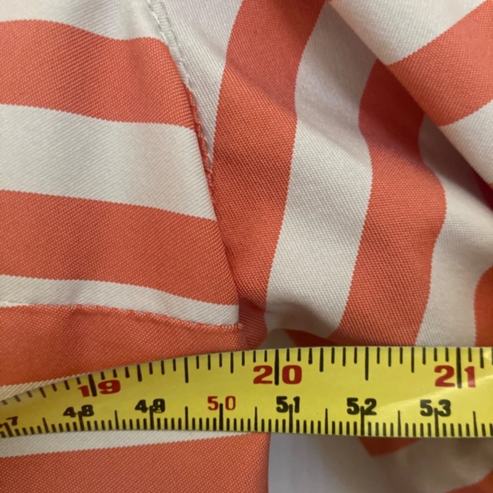 Women's Lafayette 148 NY Striped Lightweight Peach Rose & Tan Jacket - Picture 14 of 16